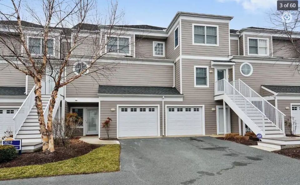 We are walkway to the left of garage door.