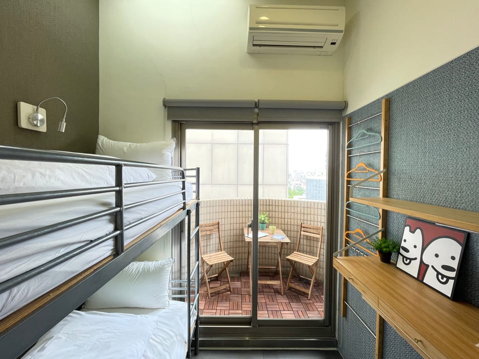 Private Room with Balcony - Shared Bathroom (2 Persons Price) | Blackout drapes, soundproofing, free WiFi, bed sheets