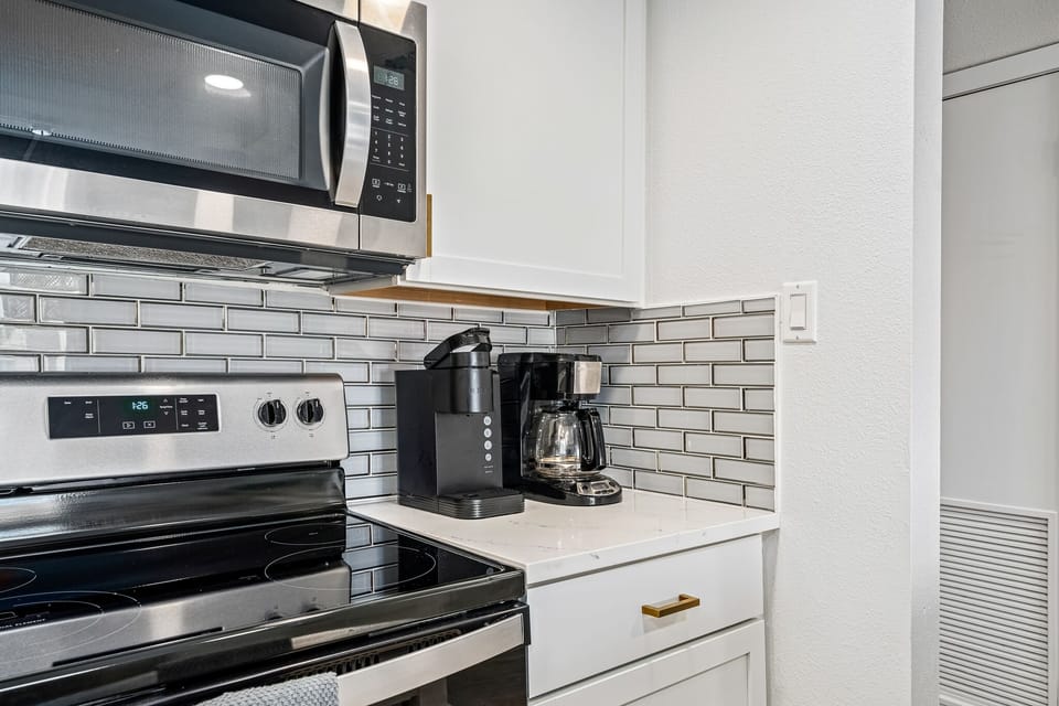 Both a Keurig and a traditional coffee maker are available for you.