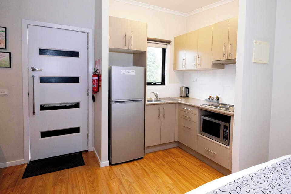 Deluxe Studio | Private kitchen | Full-size fridge, microwave, oven, dishwasher