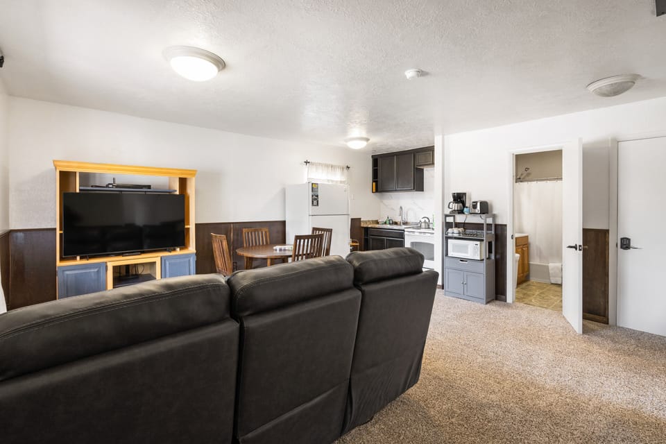 Economy House | Living area | LED TV, fireplace