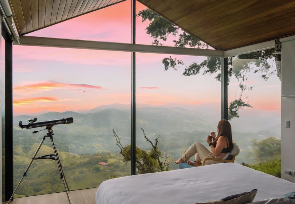 Glass Cabin 1.0, with Hot Tub and Panoramic Views | Premium bedding, down comforters, pillowtop beds, free minibar