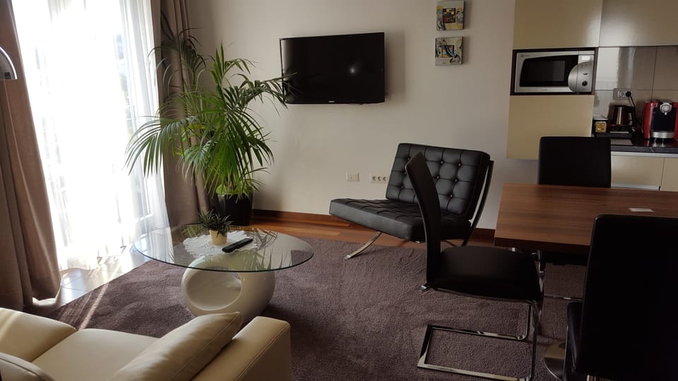 Comfort Apartment, 1 Bedroom | Living room | LCD TV, computer