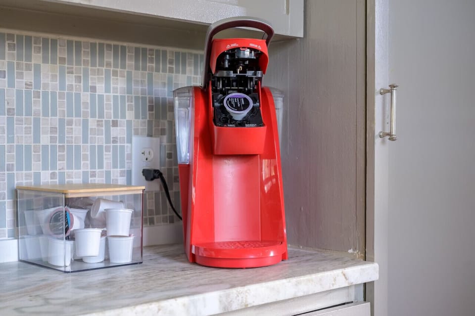 Coffee time! Brew something hot and delicious in our Keurig!