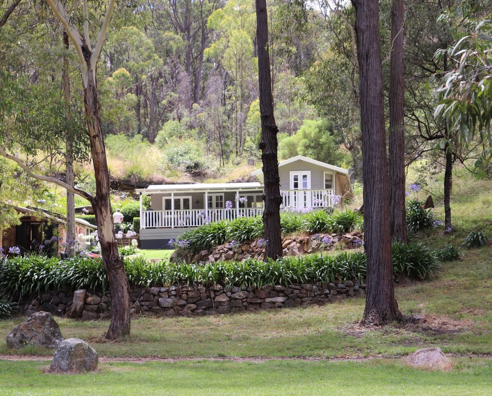The Cottage is nestled in a leafy bower. 
