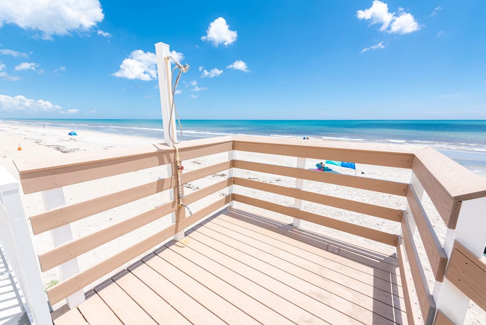 Beach shower area