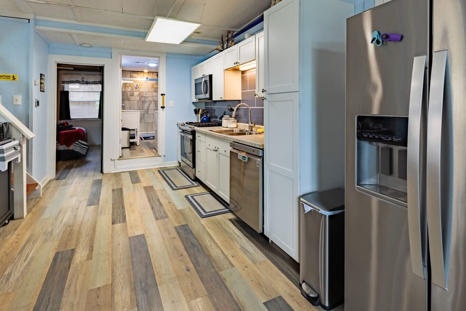 Updated kitchen with stainless steel appliances