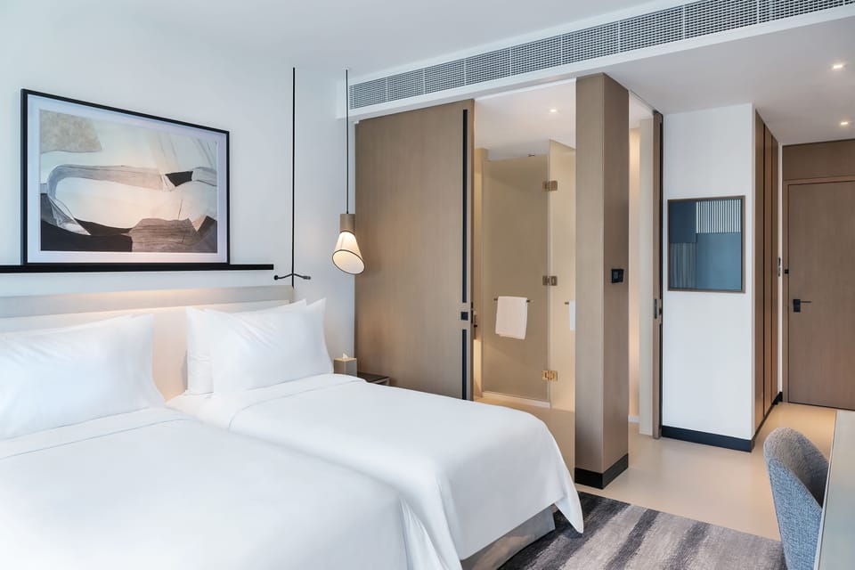 Deluxe Room, 2 Twin Beds, City View With Private Balcony | Premium bedding, minibar, desk, free WiFi