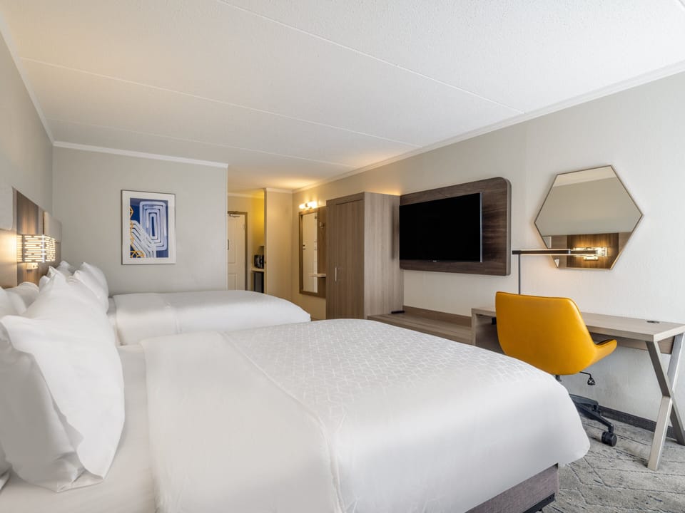 Standard Room, 2 Queen Beds | In-room safe, desk, laptop workspace, iron/ironing board