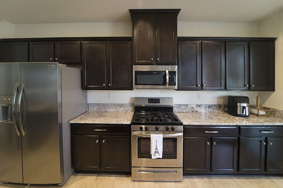Kitchen stainless steel appliances