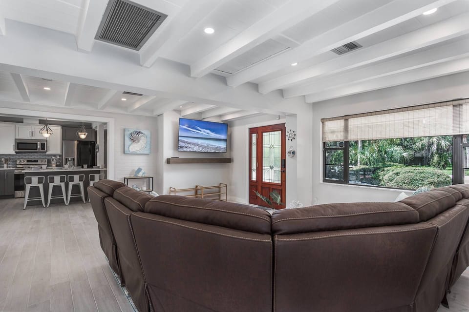 The living room is open to the living room.  Close or open the blinds per your comfort.