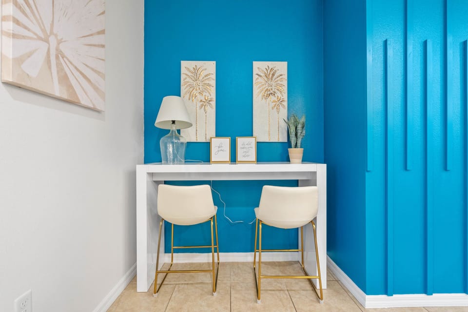Dedicated desk area.