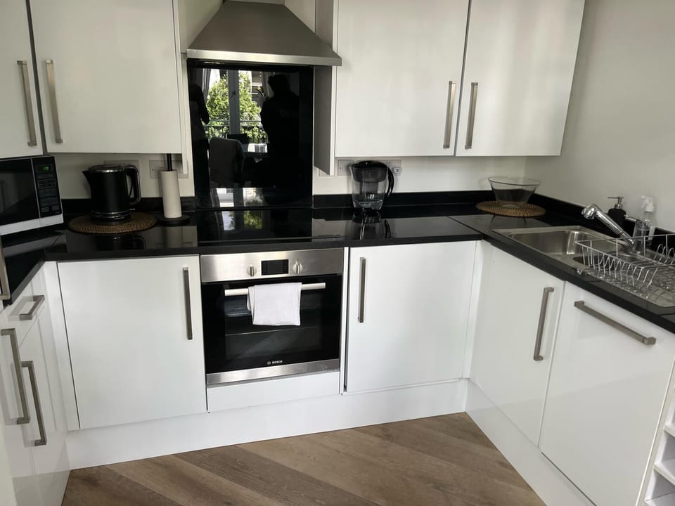 Apartment | Private kitchen | Fridge, microwave, oven, stovetop