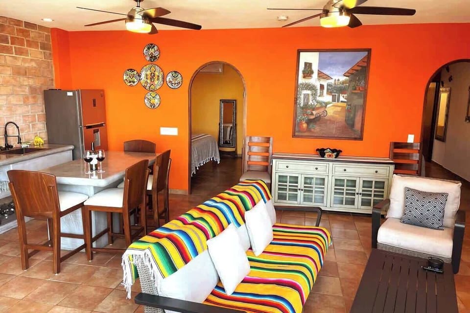 The top floor Living area and kitchen. (Ivan's Bella Vista). The 2 doorways lead to Ivan's Bedroom 1 and 2. The views from here are amazing.