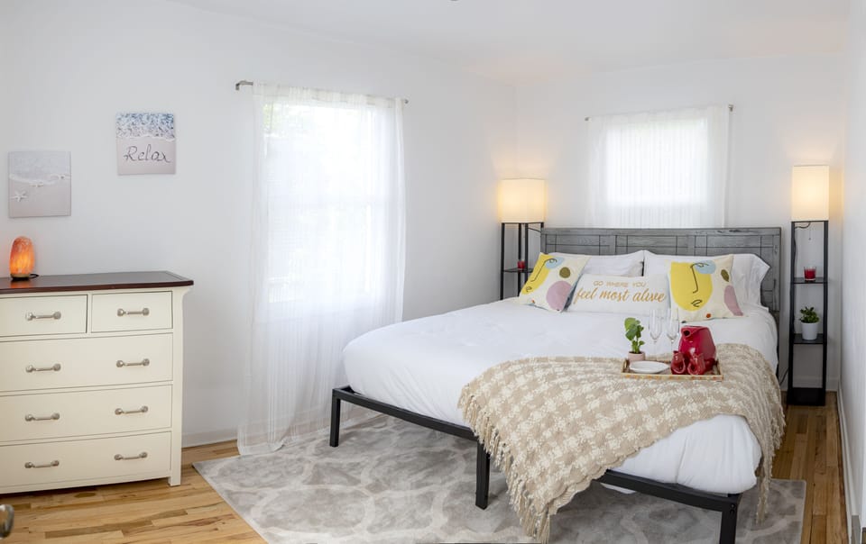 King bed in master bedroom