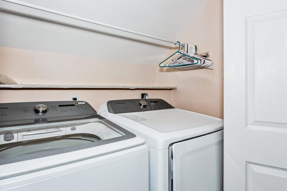 washer and dryer on top level