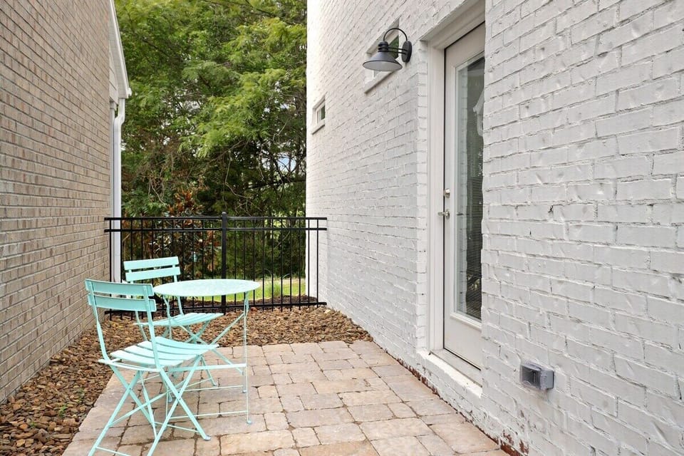 Step through the door in our kitchen to enjoy our small outdoor patio.