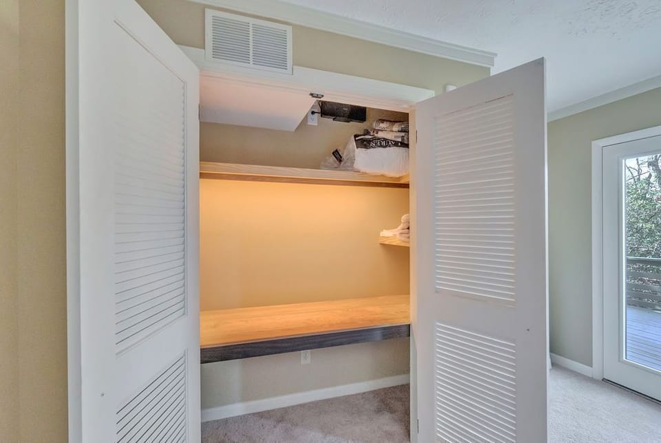 Hidden built-in desk in downstairs King room