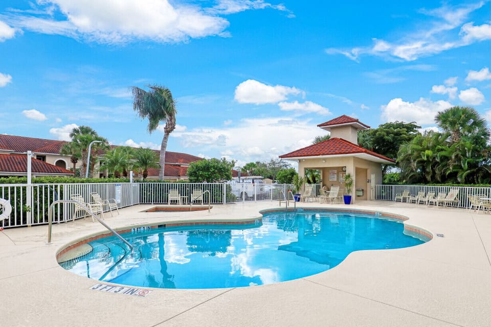 The pool is less than 100 yards from our front door!