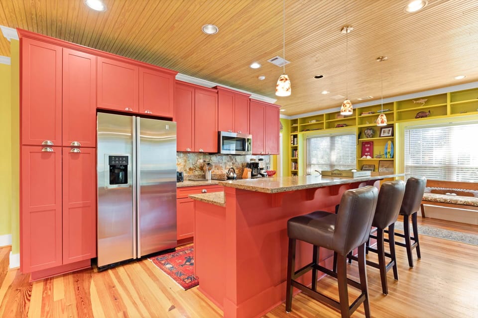 House, Multiple Beds, Kitchen, Garden View | Private kitchen | Fridge, microwave, oven, stovetop