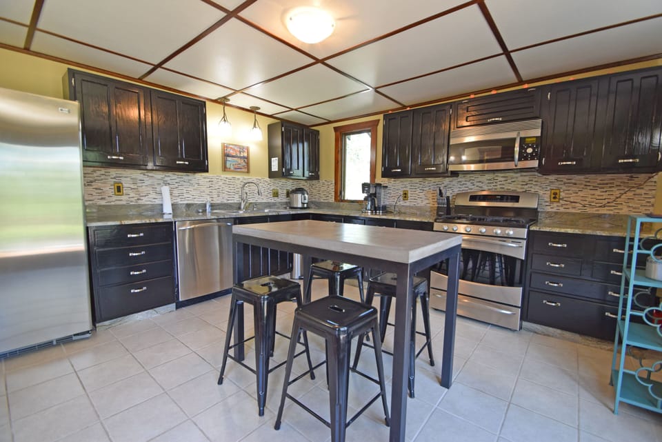 Well stocked kitchen for all of your cooking needs. Top of the line appliances. 