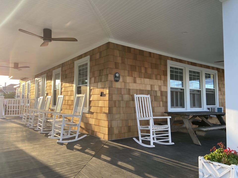 Exterior of the open porch of the condo