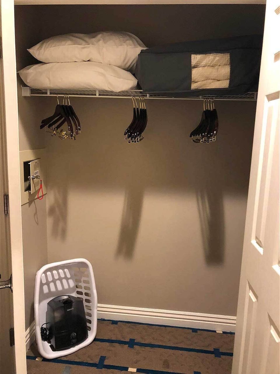 Spacious closet with safe available