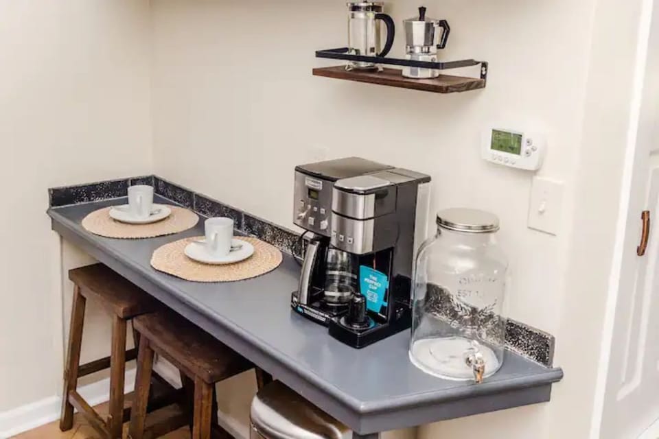 We love coffee! Large pot, single serve, french press, or Italian espresso.