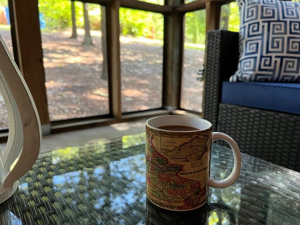 Morning coffee on the covered patio