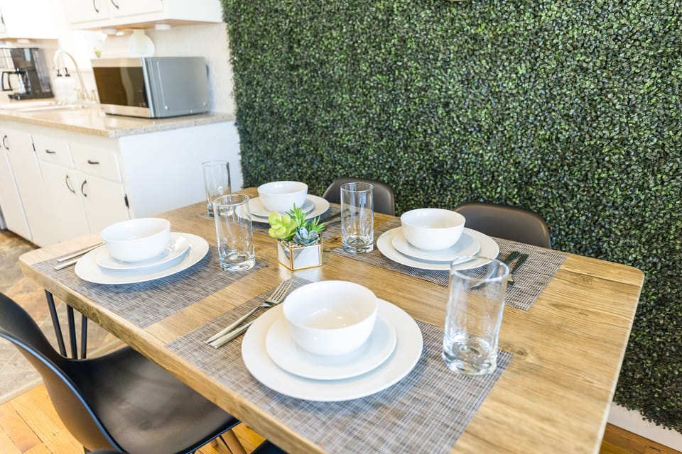 Indulge in gourmet home-cooked meals, and laughter in this beautiful dining room