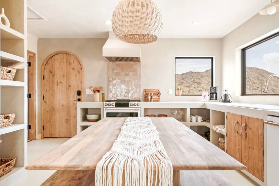 Boho modern desert kitchen.
