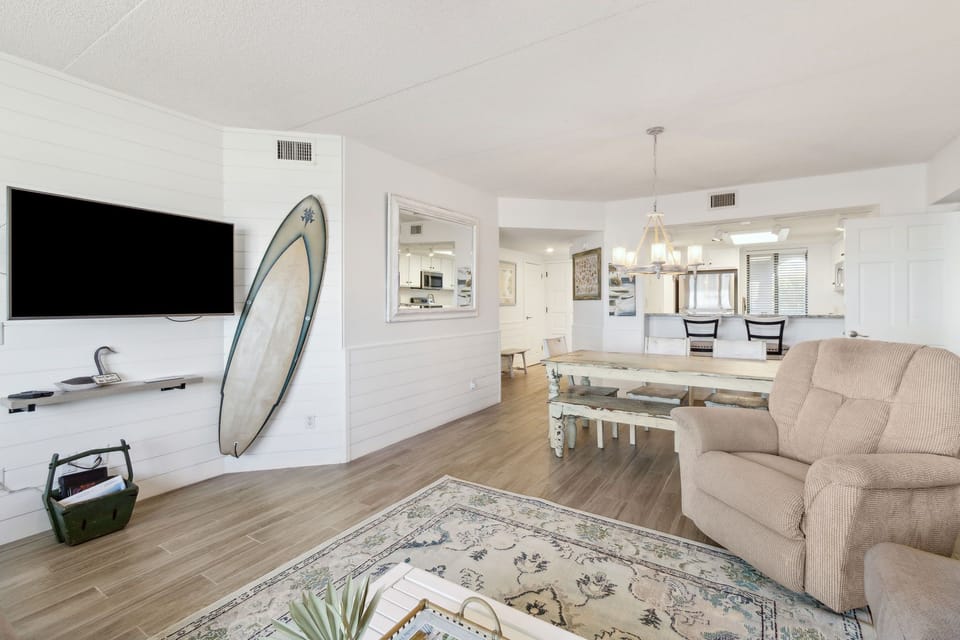 Gorgeous Oceanfront Views from this Beautiful Living Area Sectional Sofa and Flat Screen TV