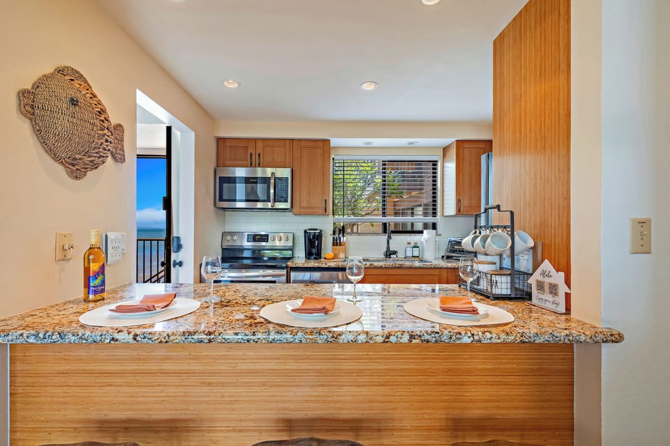 Enjoy the convenience of making meals in our fully equipped kitchen. 