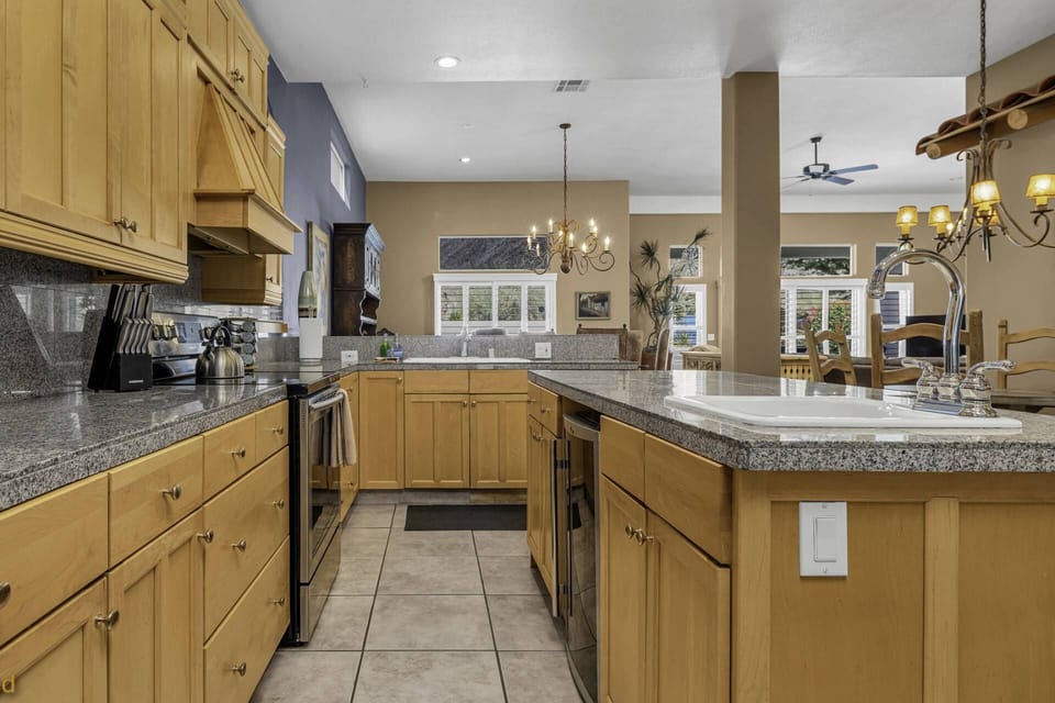 View from the kitchen towards the living area.