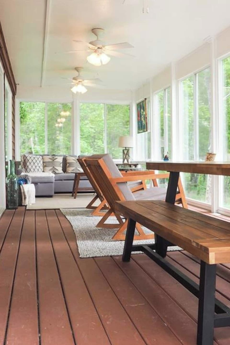 The three-season porch blurs the line between inside and out...and it adds to the living space.