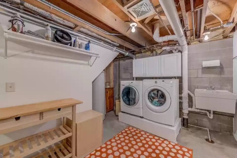 Guest access to high efficiency Washer and Dryer, ironing board, iron. 