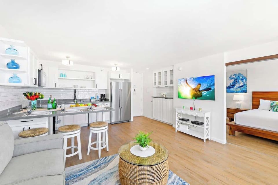 Living room with smart TV