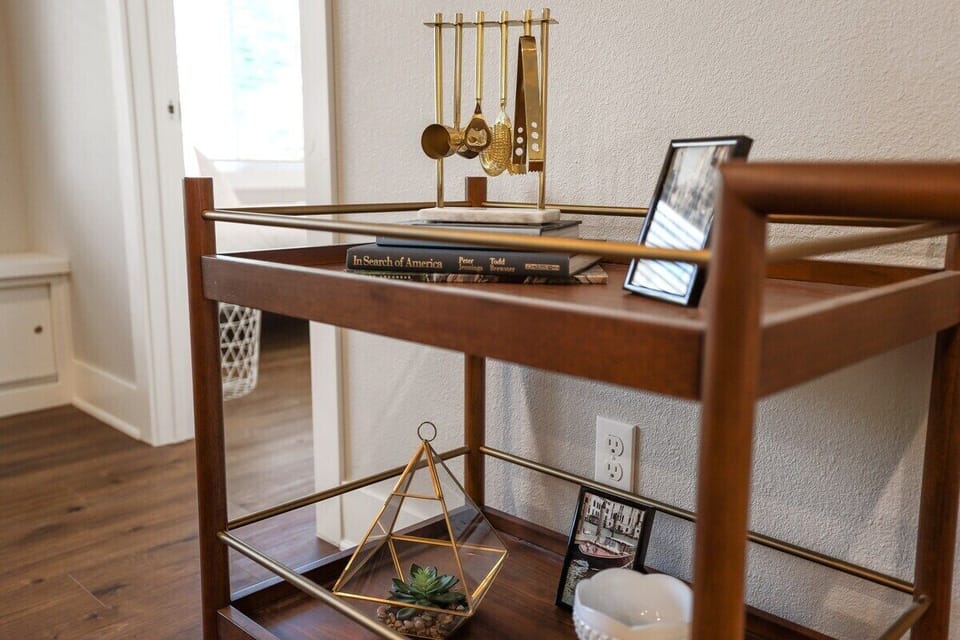 Modern, hand-picked decor can be found throughout our home.