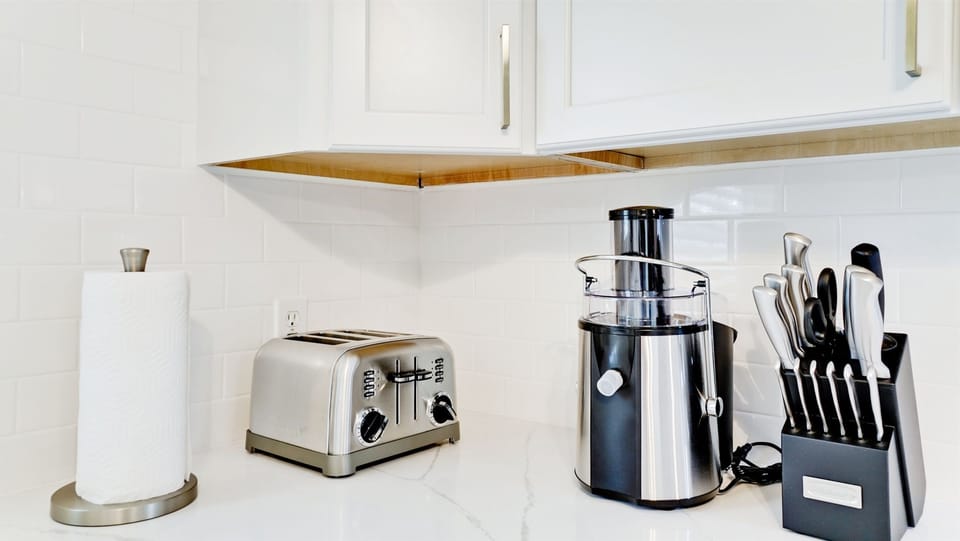 In the Kitchen toaster and juicer.