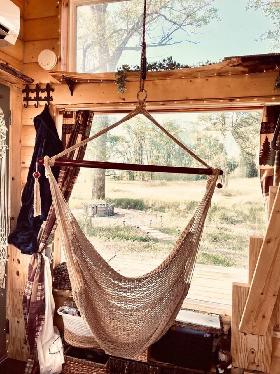 You can take the hammock swing down for a leisurely seat with a view!