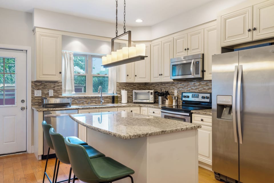 Kitchen and kitchen island
