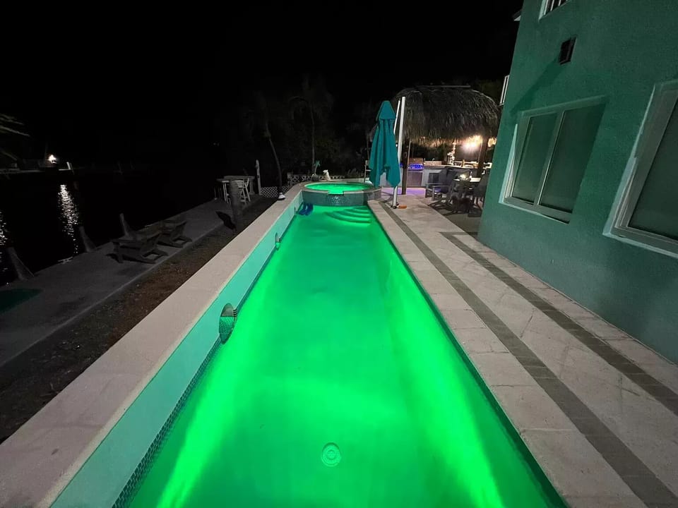 Pool at night wild light shows