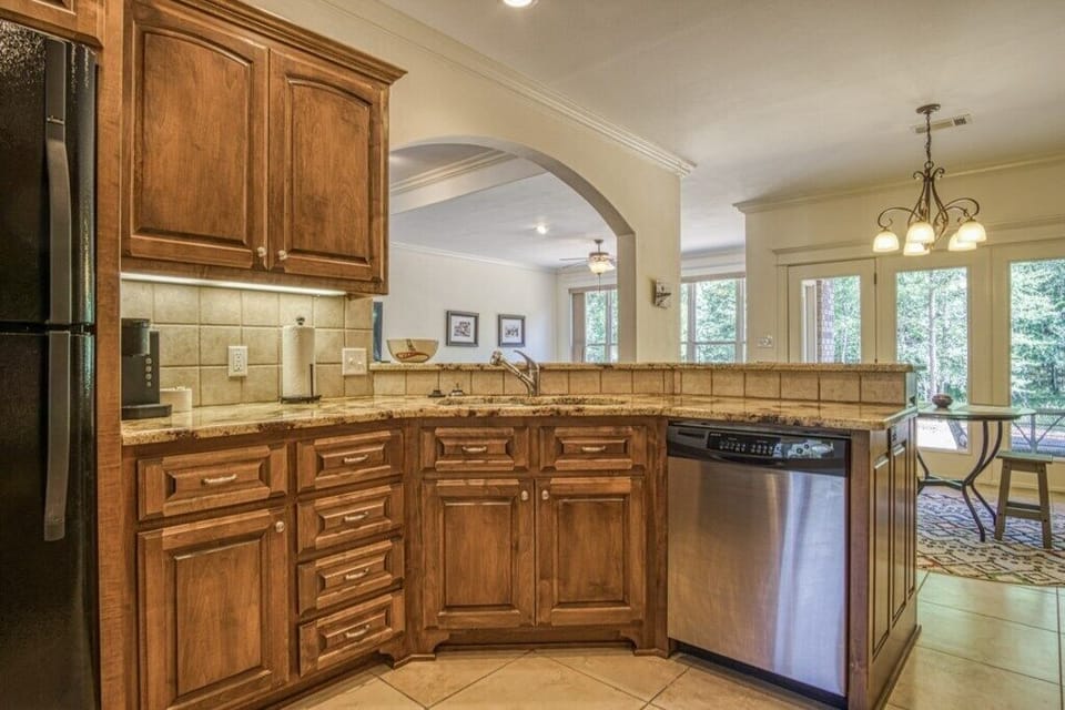 Kitchen overlooks Living Space and Views