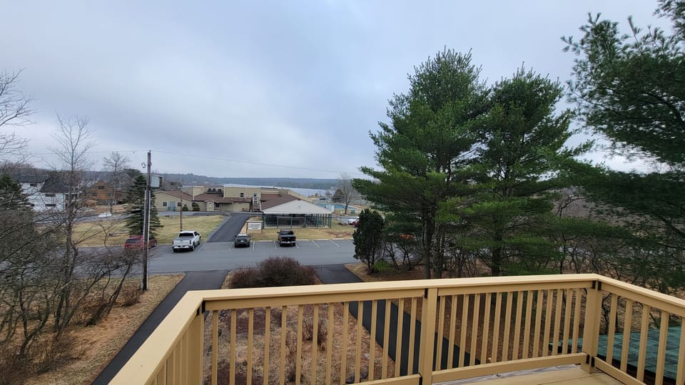 View of lake/pool from balcony