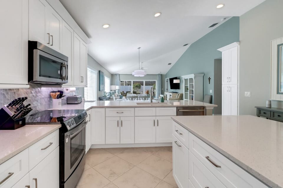 Fully stocked kitchen with everything needed to cook a feast.