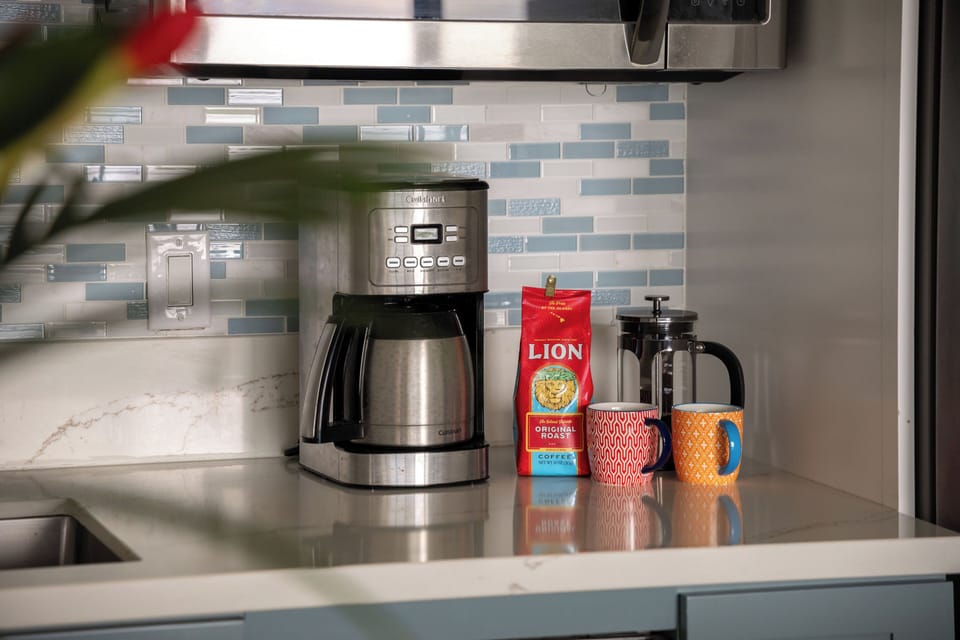 Coffee station (includes bean grinder - not photographed)