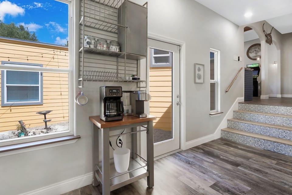 Entering into the kitchen from across the corridor