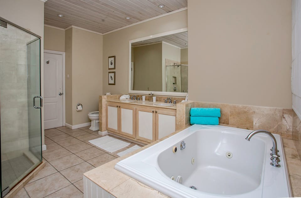 Primary Suite bathroom (en-suite) with shower and tub