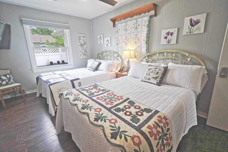 The garden room two double beds