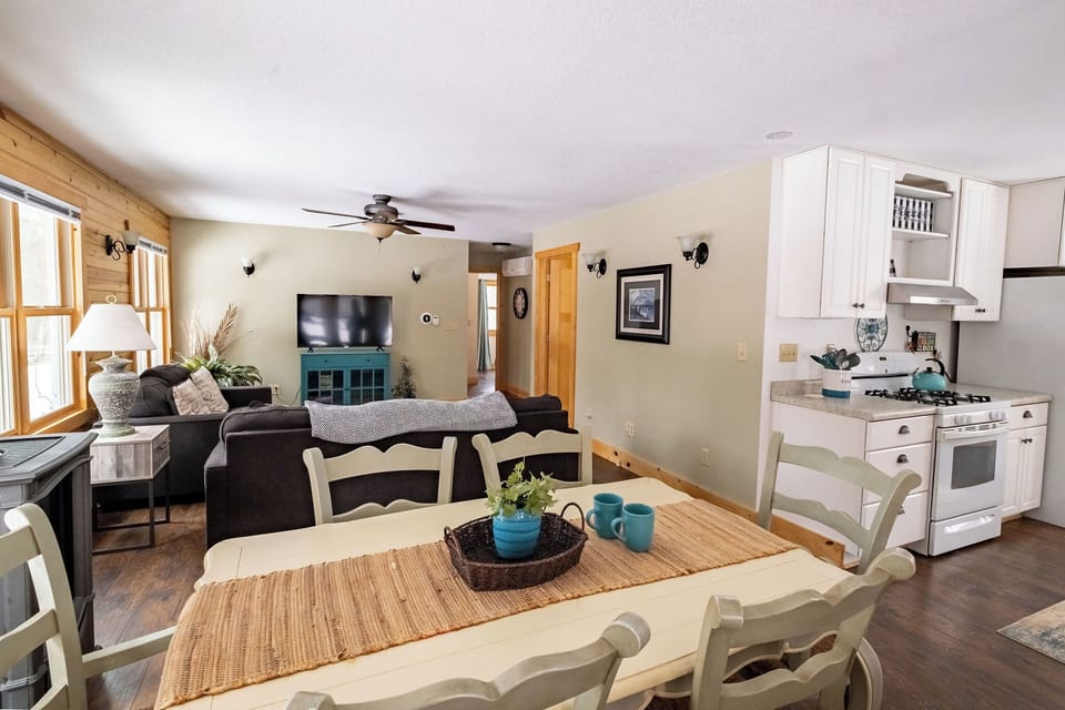 View from near the porch entrance looking into the kitchen and living area.